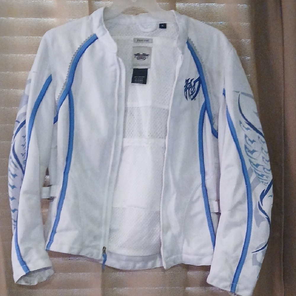 Harley-Davidson Women's  Jacket in White and Blue - Picture 2 of 4